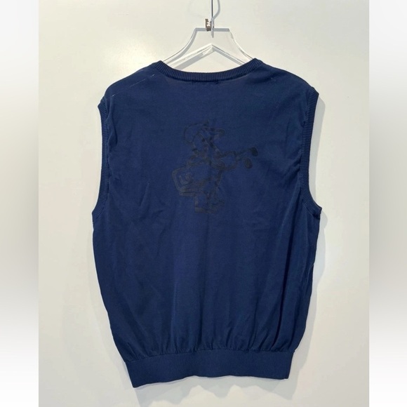 Louis Castel Mens Blue Cotton Blend Golf Vest Logo Size 110 US XL - Picture 2 of 9